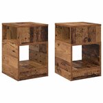 vidaXL Table d'appoint 2 Pièces Bois ancien 30 5 x 30 x 45 cm