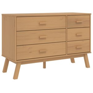 vidaXL Armoire à tiroirs OLDEN marron bois de pin solide
