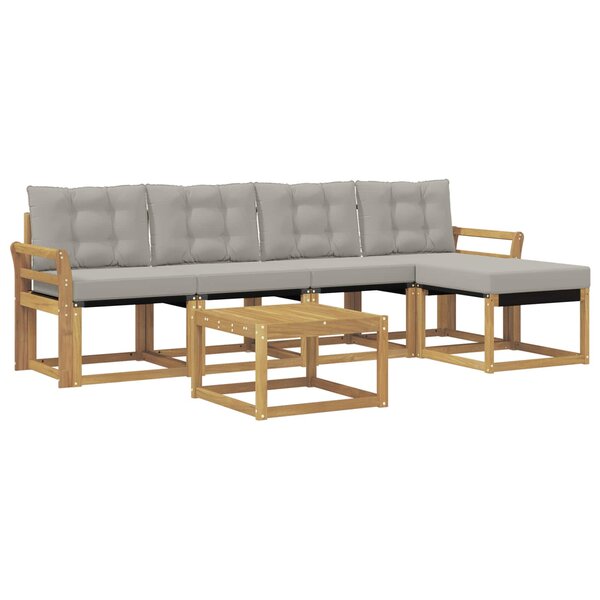 vidaXL Ensemble de canapés d'extérieur 6 pc Blanc et gris clair