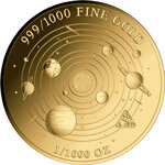 Monnaie NEUTRON STAR Fascinating Universe 1/1000 Oz Medaille Or (PRÉCOMMANDE)