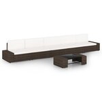 vidaXL Salon de jardin 6 Pièces avec coussins Marron Résine tressée