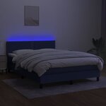 vidaXL Sommier à lattes de lit avec matelas LED Bleu 140x190 cm Tissu