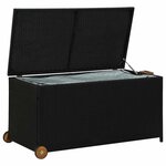 vidaXL Boîte de rangement de jardin noir 120x65x61 cm résine tressée