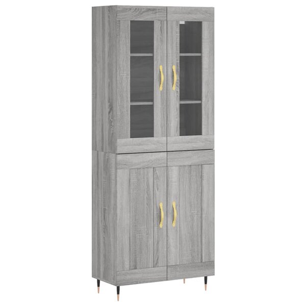 vidaXL Buffet haut Sonoma gris 69 5x34x180 cm Bois d'ingénierie