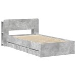 vidaXL Cadre de lit avec rangement Gris béton 80 x 200 cm