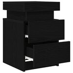 Table de chevet vidaXL avec lumières LED Chêne Noir 35x39x55 cm