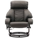 vidaXL Fauteuil de massage TV inclinable gris similicuir