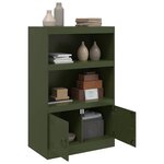 vidaXL Buffet vert olive 67x39x107 cm acier