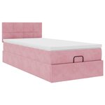 vidaXL Cadre de lit ottoman avec matelas rose 90x200 cm velours