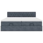 VidaXL Cadre de lit ottoman avec matelas gris foncé 180x200cm velours