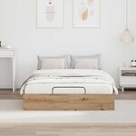 vidaXL Cadre de lit ottoman avec stockage Chêne artisanal 150 x 200 cm