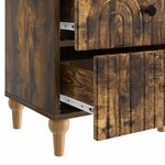 vidaXL Cabinet de chevet avec tiroir Chêne fumé 43 x 34 5 x 48 cm