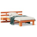 vidaXL Cadre de lit Marron cire 75 x 190 cm Bois massif en pin