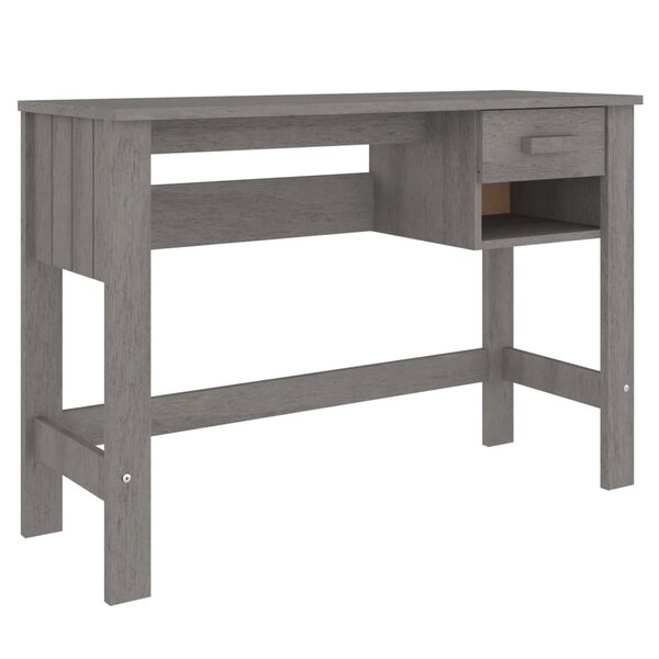 vidaXL Bureau HAMAR Gris clair 110x40x75 cm Bois massif de pin