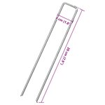 vidaXL Piquets de sol en forme de U 25 Pièces 20x4 cm acier galvanisé