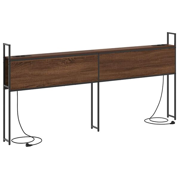 vidaXL Headboard de Rangement avec Station de Charge Chêne marron