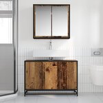 vidaXL Ensemble de mobilier de salle de bain 2 Pièces Bois Ancien