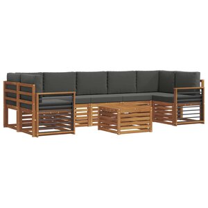 vidaXL Ensemble de canapés d'extérieur 8 Pièces Naturel et Anthracite