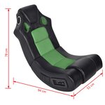 vidaXL Fauteuil à bascule à enceinte Noir et vert Similicuir