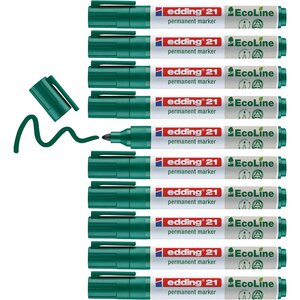Marqueur Permanent 21 Ecoline Vert 1 5-3 mm x 10 EDDING