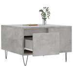 vidaXL Table basse gris béton 55x55x36 5 cm bois d'ingénierie