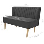 vidaXL Canapé 117x55 5x77 cm Tissu Gris foncé