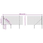 vidaXL Clôture en treillis métallique et ancrage anthracite 0 8x10 m