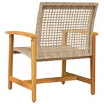 vidaXL Chaises de jardin lot de 2 beige résine tressée bois d’acacia
