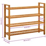 vidaXL Étagère à chaussures à 4 niveaux 100x27x80 cm Chêne massif