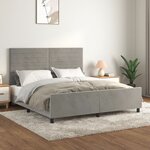 vidaXL Cadre de lit avec tête de lit Gris clair 160x200 cm Velours