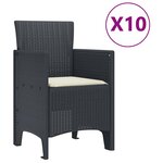 vidaXL Ensemble de salle à manger pour jardin 11 Pièces Anthracite