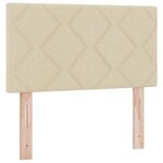 vidaXL Lit avec sommier à ressort et matelas & crème 120x200 cm Tissu