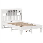 vidaXL Cadre de lit sans matelas blanc 135x190 cm bois de pin massif