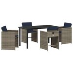 vidaXL Ensemble de salle à manger pour jardin 5 pc Gris polyrotin