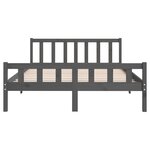 vidaXL Cadre de lit Gris Bois massif 120x200 cm