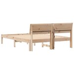 vidaXL Cadre de lit avec tête de lit Marron 135 x 190 cm Pin massif