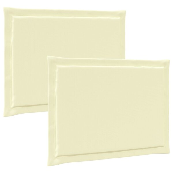 vidaXL Coussins de siège 2 Pièces Crème 47 x 36 x 2 cm Polyester