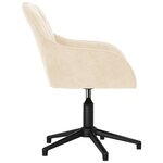 vidaXL Chaise pivotante de bureau Crème Velours
