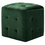 vidaXL 2 Pièces Tables de chevet Vert 30x30x30 cm Tissu velours