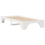 vidaXL Cadre de Lit Simple Blanc Bois de pin massif 75 x 190 cm Moderne