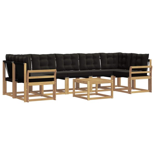 vidaXL Ensemble de canapés d'extérieur 8 pc Blanc et noir
