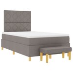 vidaXL Lit à ressorts avec matelas et banc taupe 120x190 cm en tissu