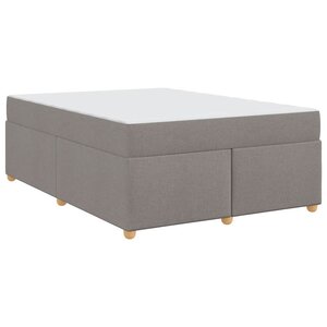 vidaXL Cadre de lit avec matelas Taupe 160 x 200 cm tissu