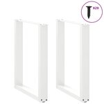 vidaXL Pieds de table à manger en U 2 pièces Blanc 70 x (72-73) cm Acier