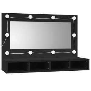 vidaXL Armoire à miroir avec LED noir 90x31 5x62 cm
