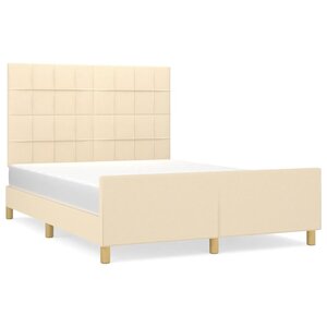 vidaXL Cadre de lit sans matelas crème 140x190 cm tissu