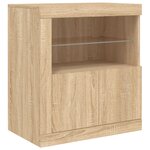 vidaXL Buffet avec lumières LED chêne sonoma 181 5x37x67 cm