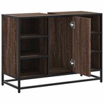 vidaXL Armoire lavabo de salle de bain chêne marron bois d'ingénierie