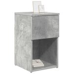 vidaXL Armoire de lit Gris béton 29 x 31 5 x 49 cm Bois d'ingénierie