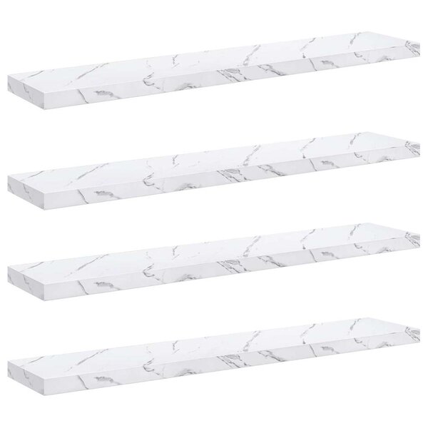 vidaXL Étagère Murale 4 pc Marbre blanc 120 x 23 5 x 3 8 cm